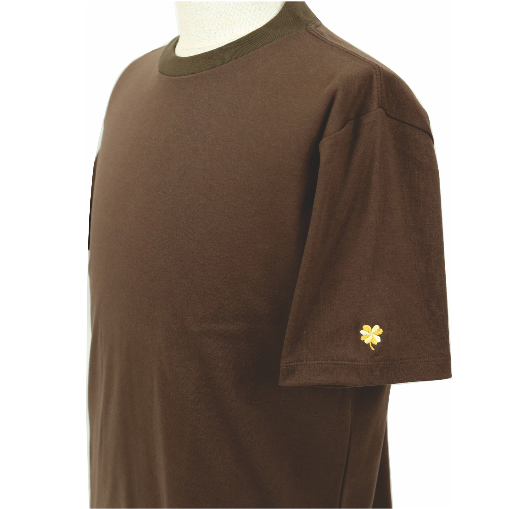 【値下げしました】プレミアムドレス Tシャツ  半袖  袖口刺繍  ブラウン  FATTURA  メンズファッション  日本製