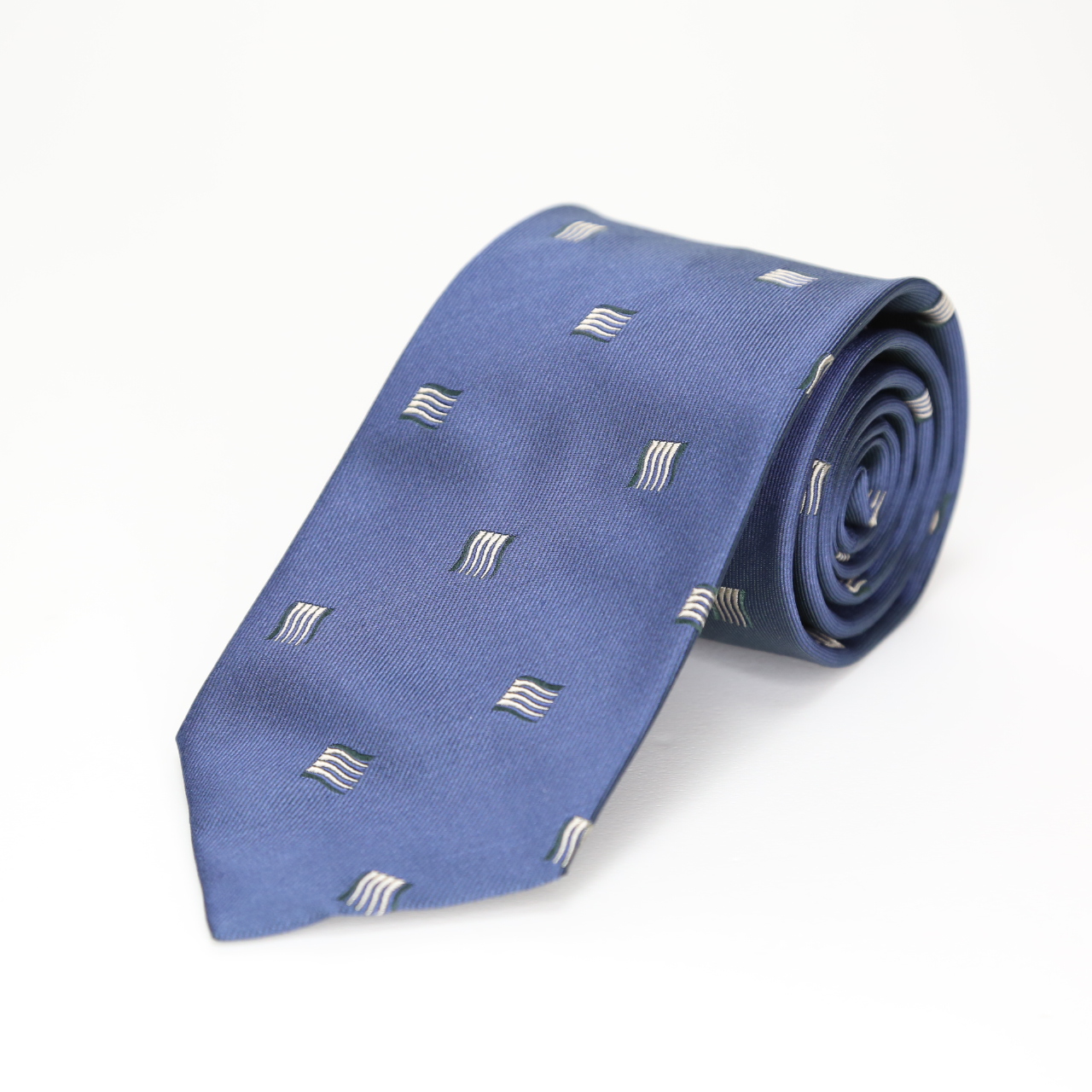 イタリア生地ネクタイ  小紋  ブルー  FATTURA  日本製  ヴィンテージ調  メンズファッション  ネクタイ  コーデ